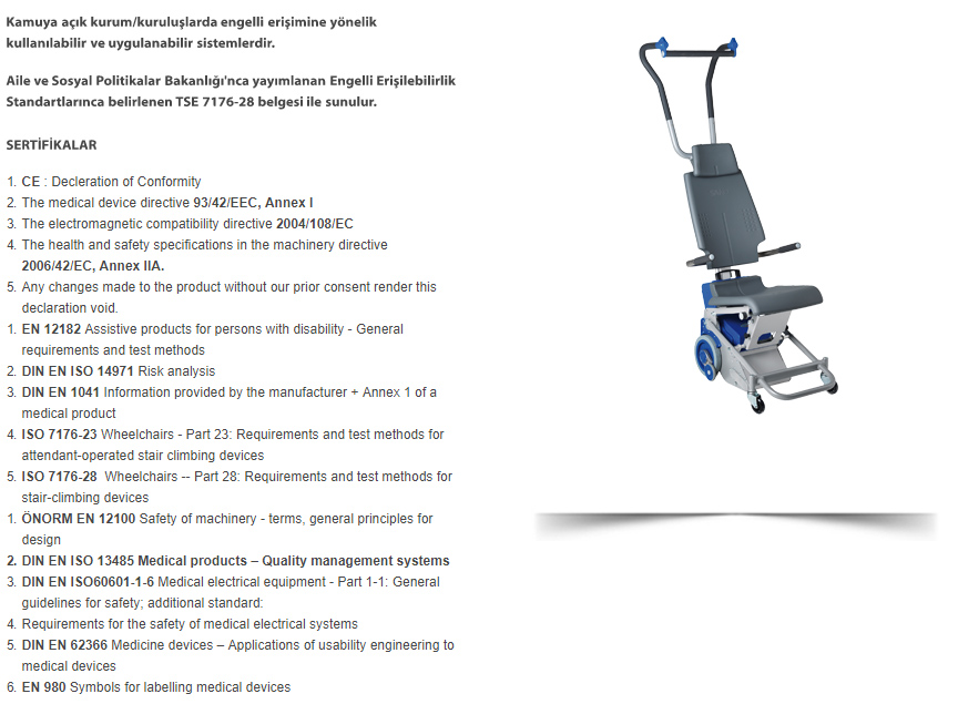 Tse Belgeli Engelli Merdiven Tirmanici Fiyatlari Ve Ozellikleri